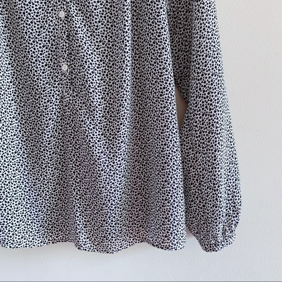 Loft Spotted Yoke Flowing Blouse - Picture 3 of 5